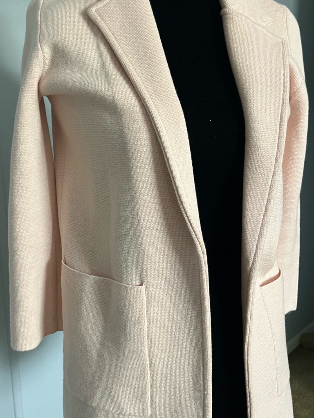 J. Crew Pale Blush Open-Front Blazer Coat